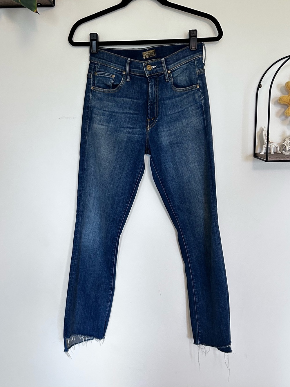Mother Insider Crop Step Fray High Rise Sharkbite Hem Skinny Jeans Size 25